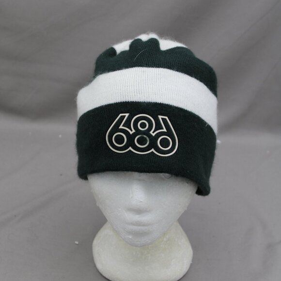 686 Snowboard Toque - Green and White Stripe Pattern - Adult Stretch Fit - Picture 3 of 7